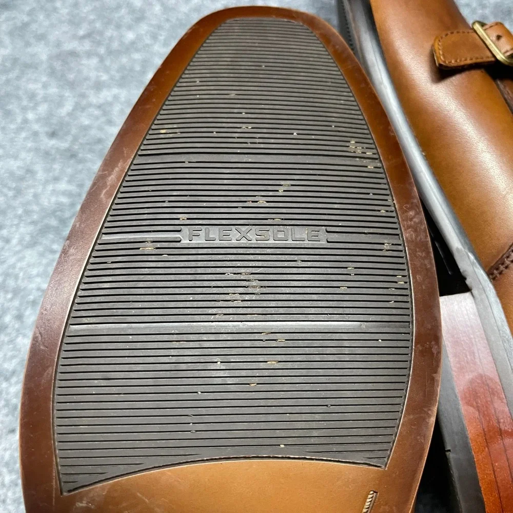 Florsheim Shoes Mens 11 D Cognac Leather Double Monk Strap Tan Dress 11899-221